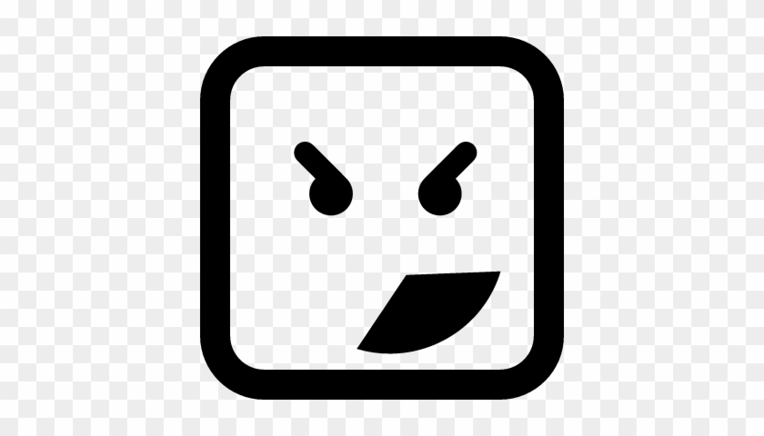 Square Emoticon Angry Face Vector - Emoticon #325991