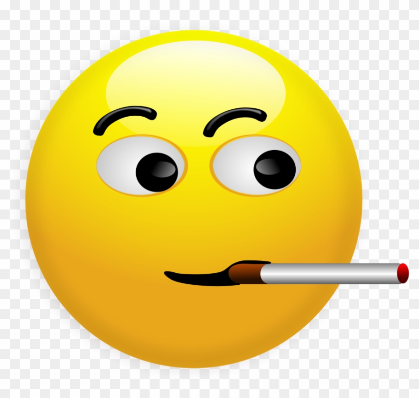 Pin Smiley Face Clip Art Emotions - Smoking Smiley Face #325999