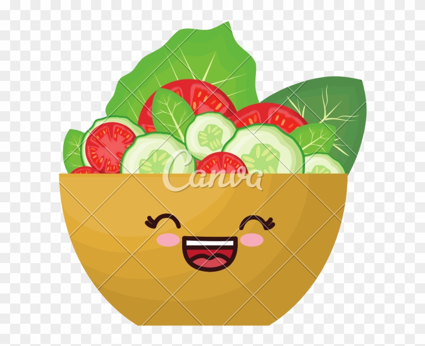 Kawaii Salad Bowl Icon - Salad Bowl Cartoon #326026