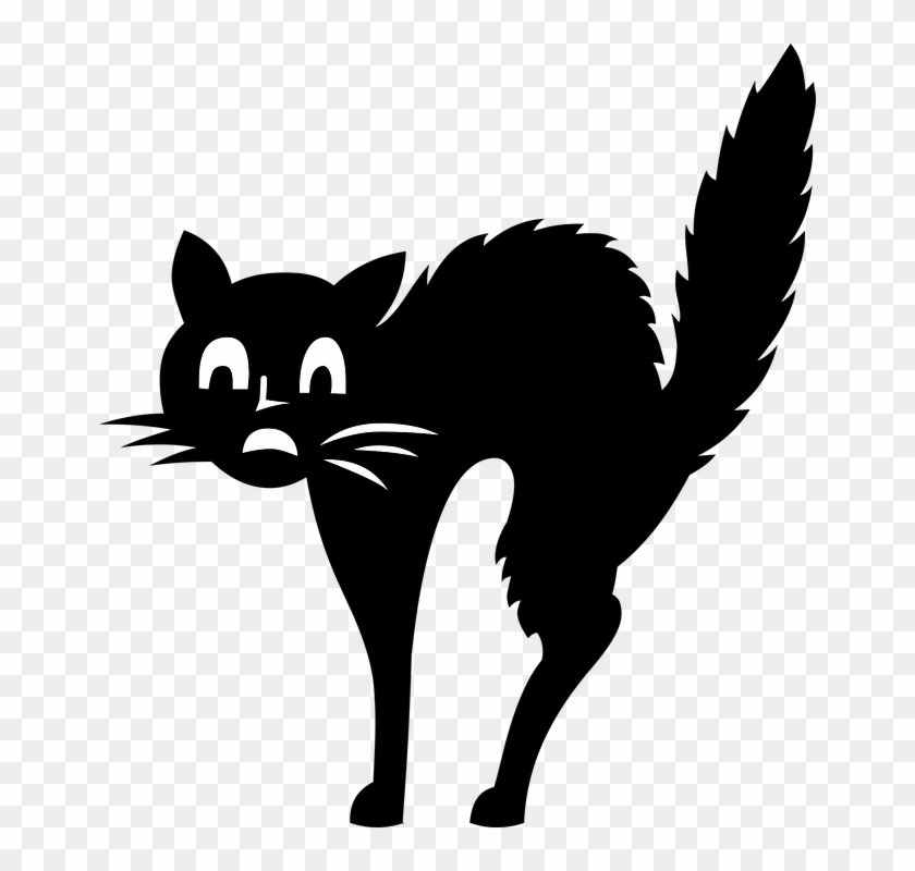 Scared Cat Public Domain Vectors - Halloween Black Cat Svg #326168