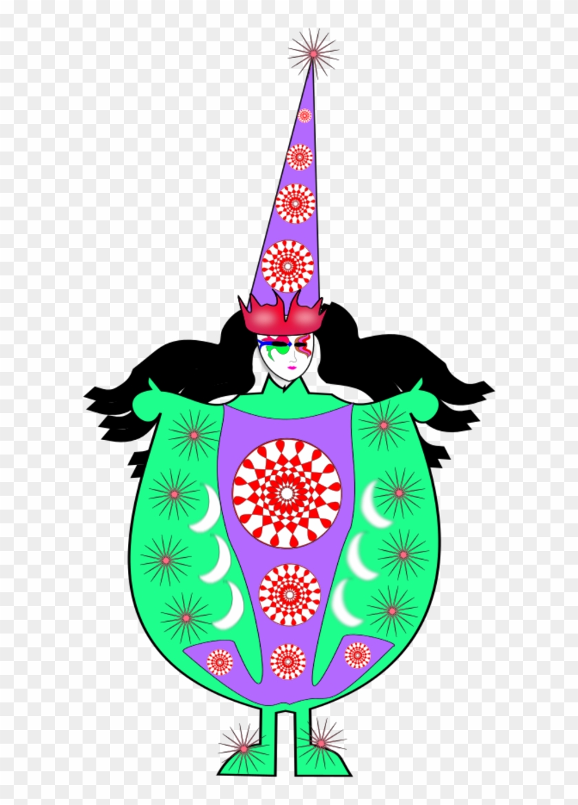 Clown Wearing Large Dress And Long Hat - Clown Wearing Large Dress And Long Hat #326184