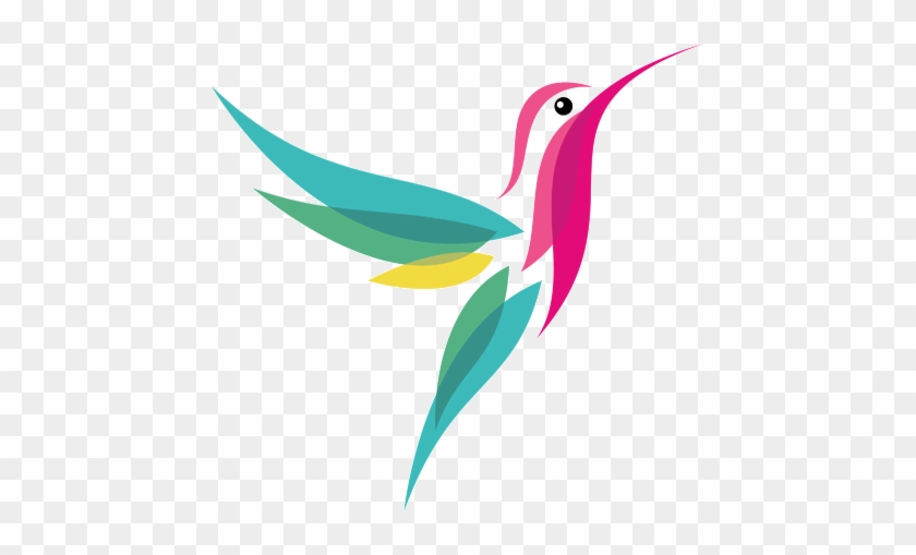 Outline Flowers With Hummingbirds - Google Hummingbird Logo #326434