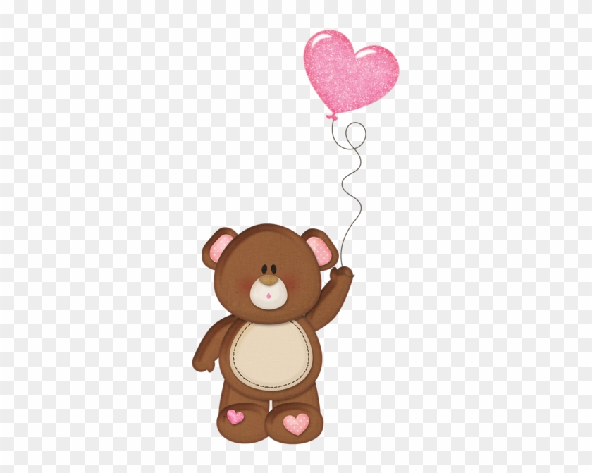 Brown Teddy With Pink Heart Balloon Png Clipart - Birthday Card For Boyfriend #326503