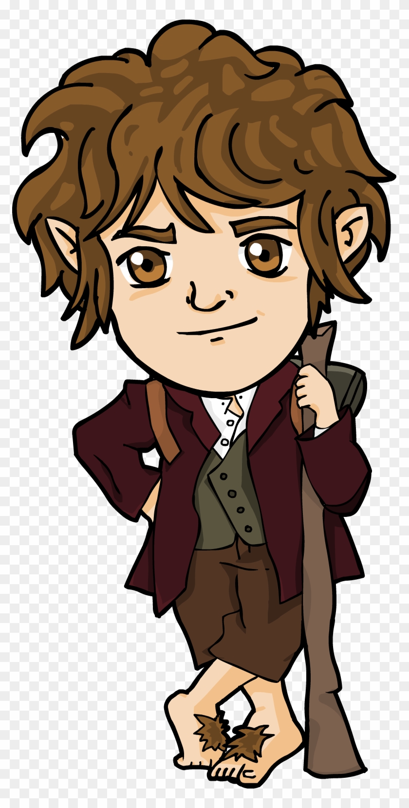 Bilbo Baggins Clipart Chibi Pencil And In Color Bilbo - Hobbit Clipart #326523