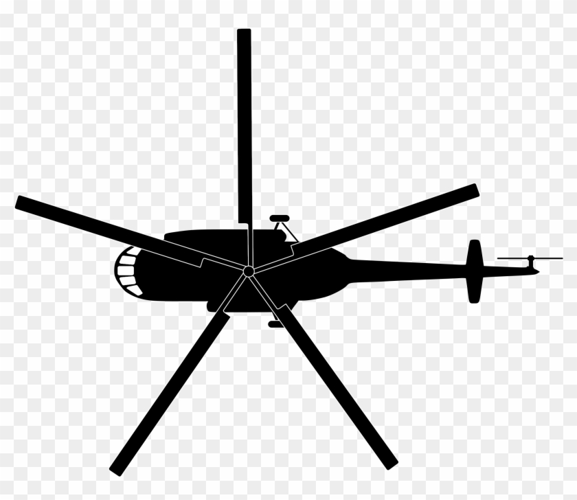 Helicopter Silhouette Png Clipart - Helicopter Top View Vector #326873