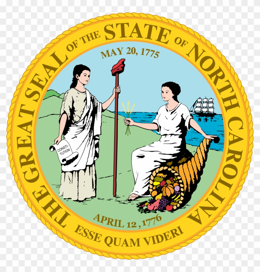 The Seal Of North Carolina Bears The Date Of The Mecklenburg - 3.8 Inch North Carolina State Seal Vinyl Transfer Decal #326945