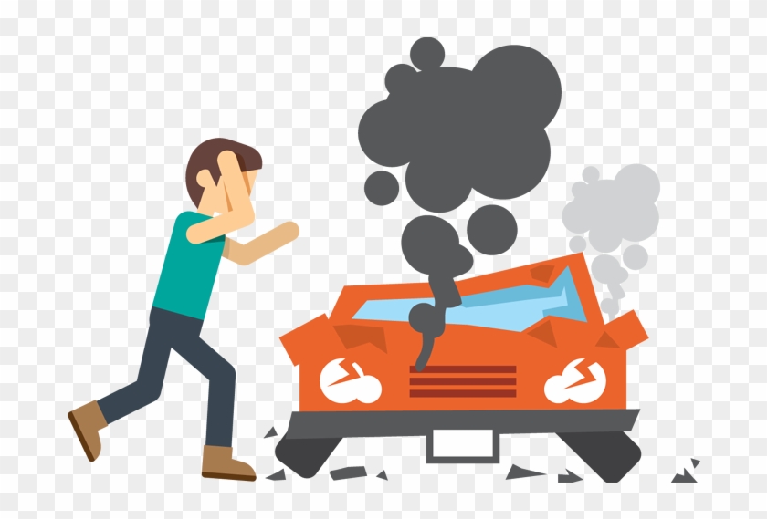 Car Crash Because Drugs Clipart - Car Crash Cartoon Png #327150