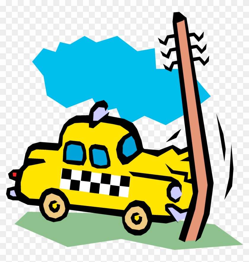 Car Crash Into Pole Drawing #327169