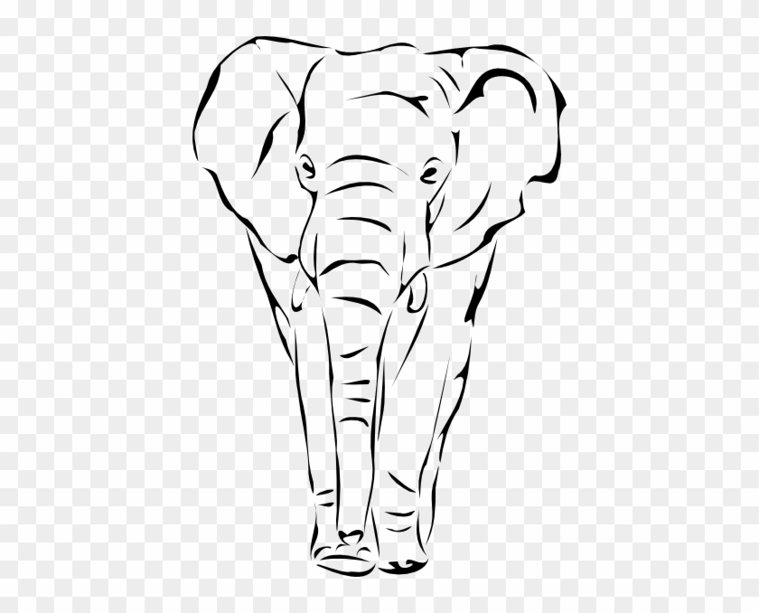Sketches Of Elephants Face Images & Pictures - Éléphant De Face Dessin #327238