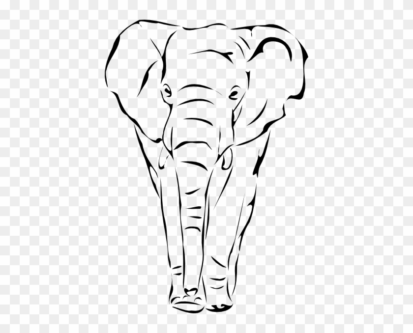 Sketches Of Elephants Face Images & Pictures - Éléphant De Face Dessin