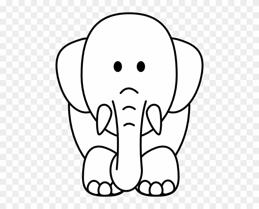 Cartoon Elephant Bw Clip Art At Clker - Black And White Clip Art Of Wild Animals #327240
