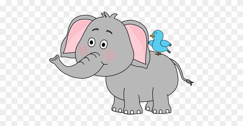 Elephant And Bird - Elephant Clipart #327252