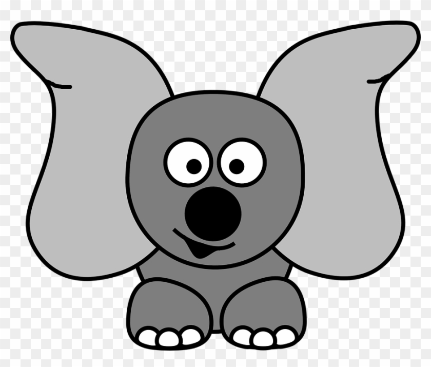 Cartoon Elephant Face - Grey Elephant Finger Puppet #327255