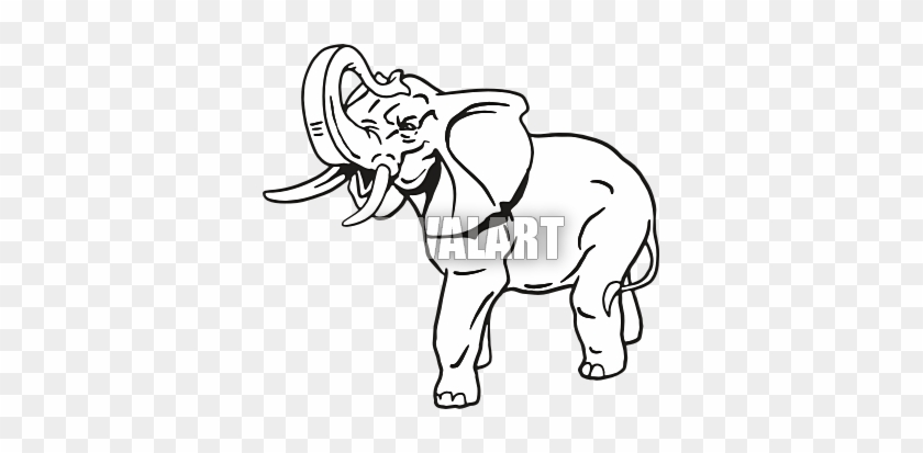 Elephant With Trunk Up Clipart - Drawing Of An Elephant With Trunk Up #327280