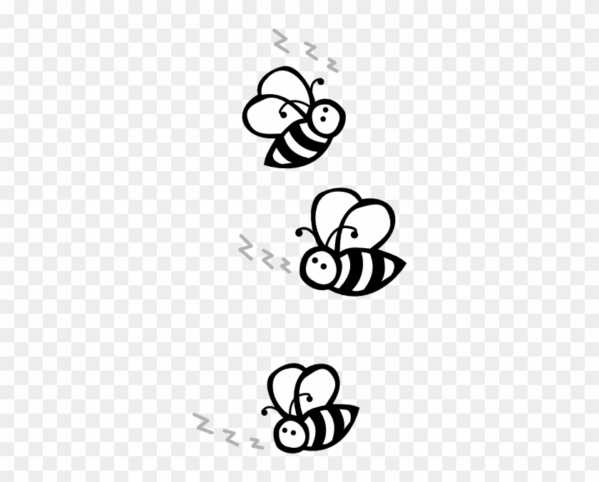 Black And White Clip Art Flying Bee Clip Art - Bees Black And White Clipart #327402
