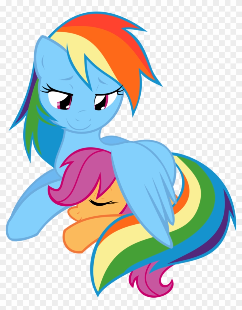 Rainbow Dash Wallpaper Possibly With Anime Entitled - Scootaloo And Rainbow Dash Cute #327532