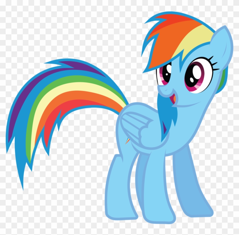 Rainbow Dash Vector Standing Png Photos - My Little Pony Rainbow Dash Happy #327555