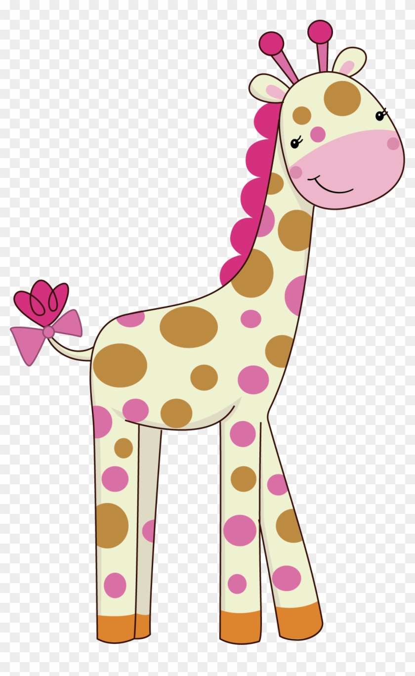 Pretty Pink Girly Jungle Animals - Girl Giraffe Clipart #327584