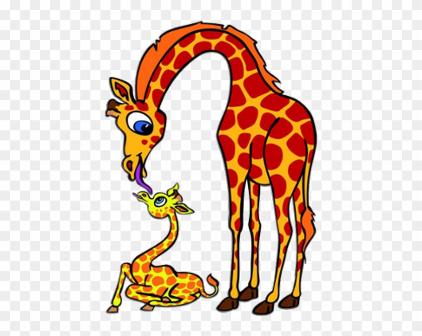 Giraffe Cartoon Animal Images - Wandsticker Giraffe Mit Kind #327712