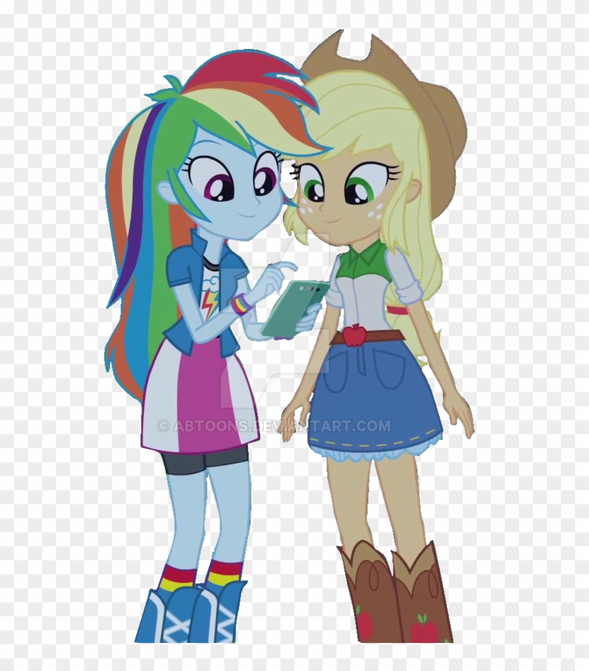 Eqg Rainbow Rocks Rainbow And Applejack Vector By Abtoons - My Little Pony: Equestria Girls - Rainbow Rocks #327874