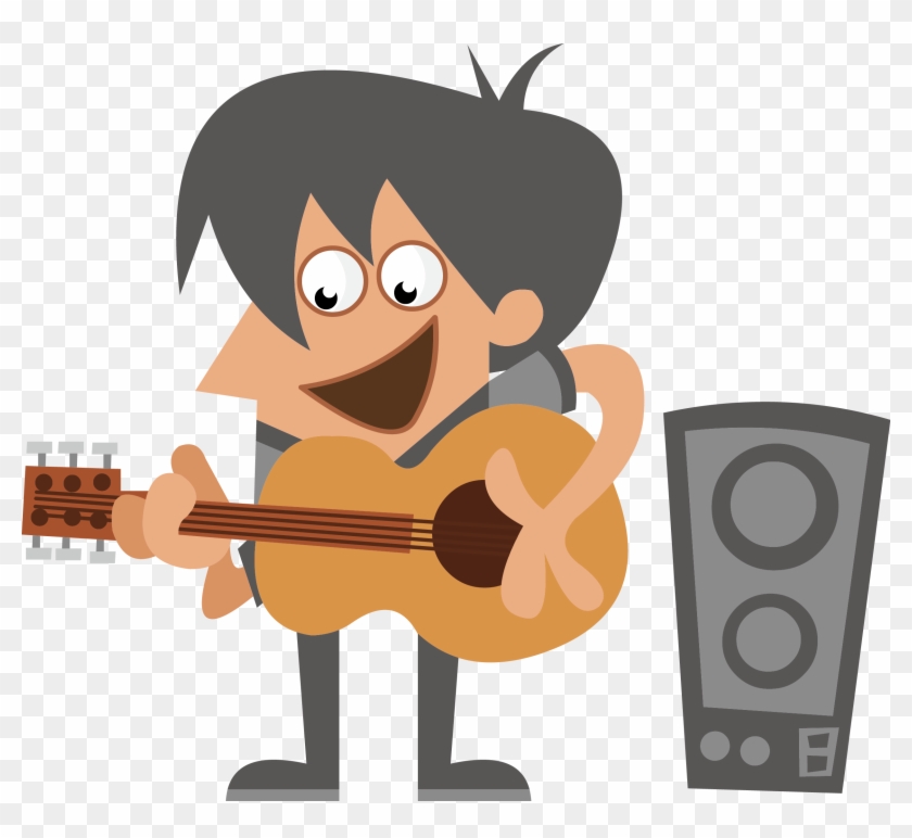 Little Boy Playing Guitar Vector - Little Boy Playing Guitar Vector #328087