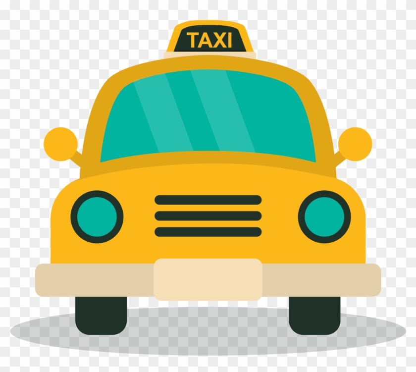 Cartoon Taxi Front View - Taxicab - Free Transparent PNG Clipart Images  Download