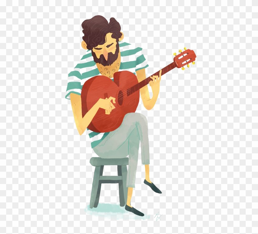 Guitar Ukulele Cartoon Illustration - Guitar Ukulele Cartoon Illustration #328203