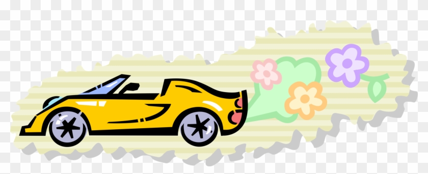 Vector Illustration Of Convertible Sports Car Automobile - Vector Illustration Of Convertible Sports Car Automobile #328219