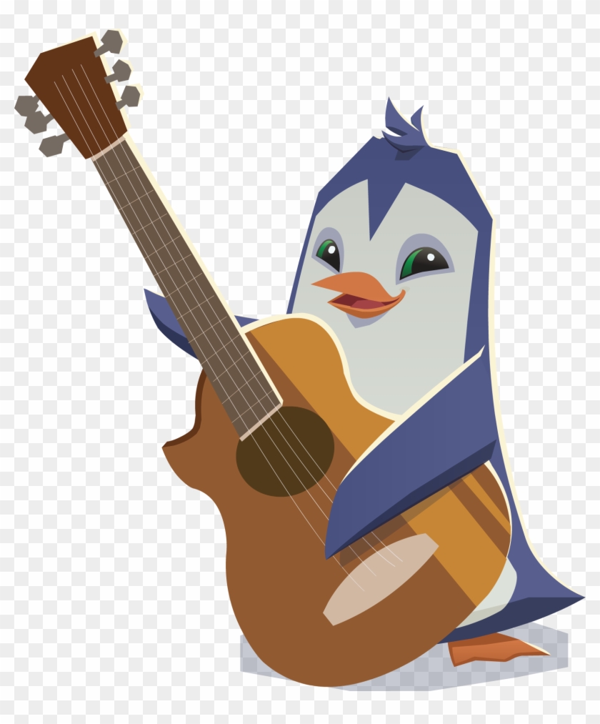 Penguin With Guitar - Animal Jam Penguin Png #328351