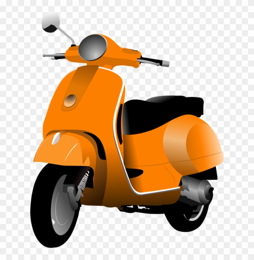 Clip Art Of A Motor Scooter - Moped Clipart #328422