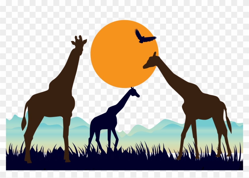 Euclidean Vector Silhouette Illustration - Giraffe #328498