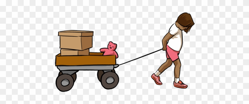 Cart Clipart Pulled - Girl Pulling A Toy Car #328973
