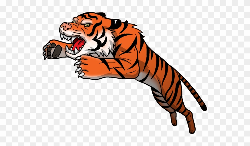 Attacking Tiger - Attacking Tiger Clip Art #329096