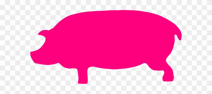 Pink Pig Clipart - Pink Pig Silhouette Png #329191