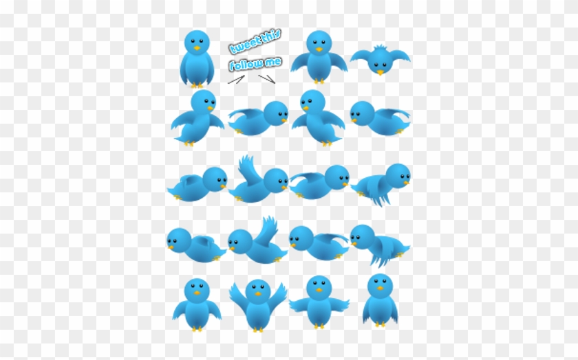 Bird Animation Sprite Burung Animated Blue Bird - Animasi Burung Twitter Terbang #329358