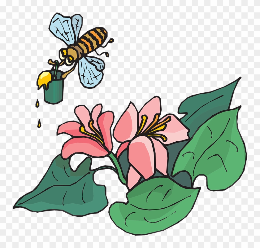 Nectar Clipart Bee Flower - Bees And Pollen Clipart #329403