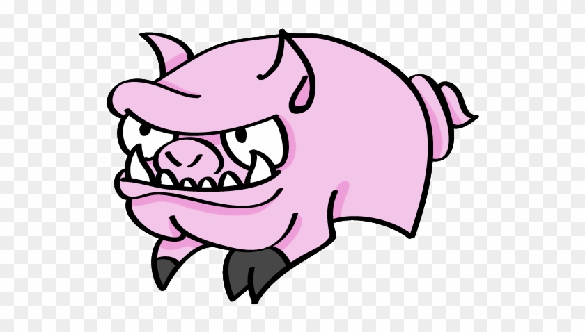 Cartoon Pig - Evil Cartoon Pig Face #329538