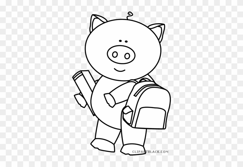 Pig Outline Animal Free Black White Clipart Images - Cartoon #329555