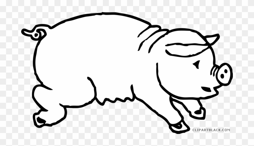 Pig Outline Animal Free Black White Clipart Images - Pig Black And White #329577