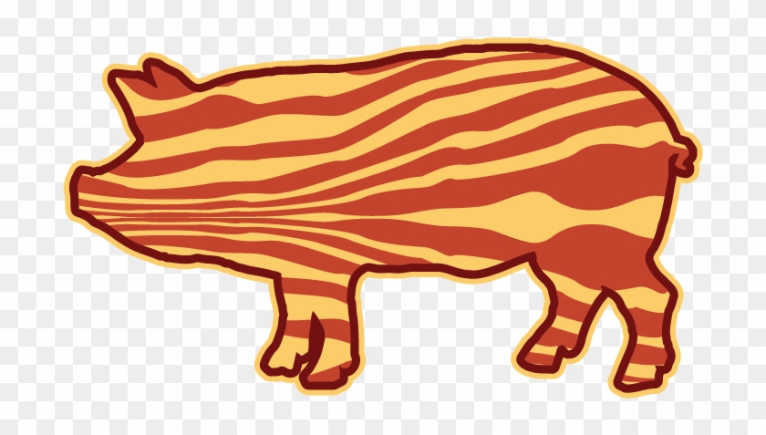 Bacon Pig Outline Bbq Barbecue Paleo Meat Candy Breakfast - Animal Figure #329595