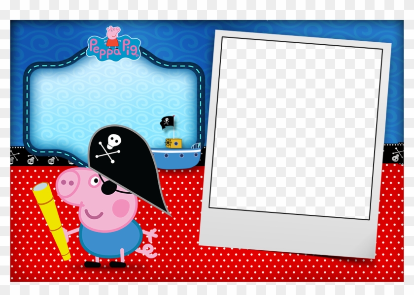 Convite Com Foto George Pig Pirata - Peppa Pig #329660