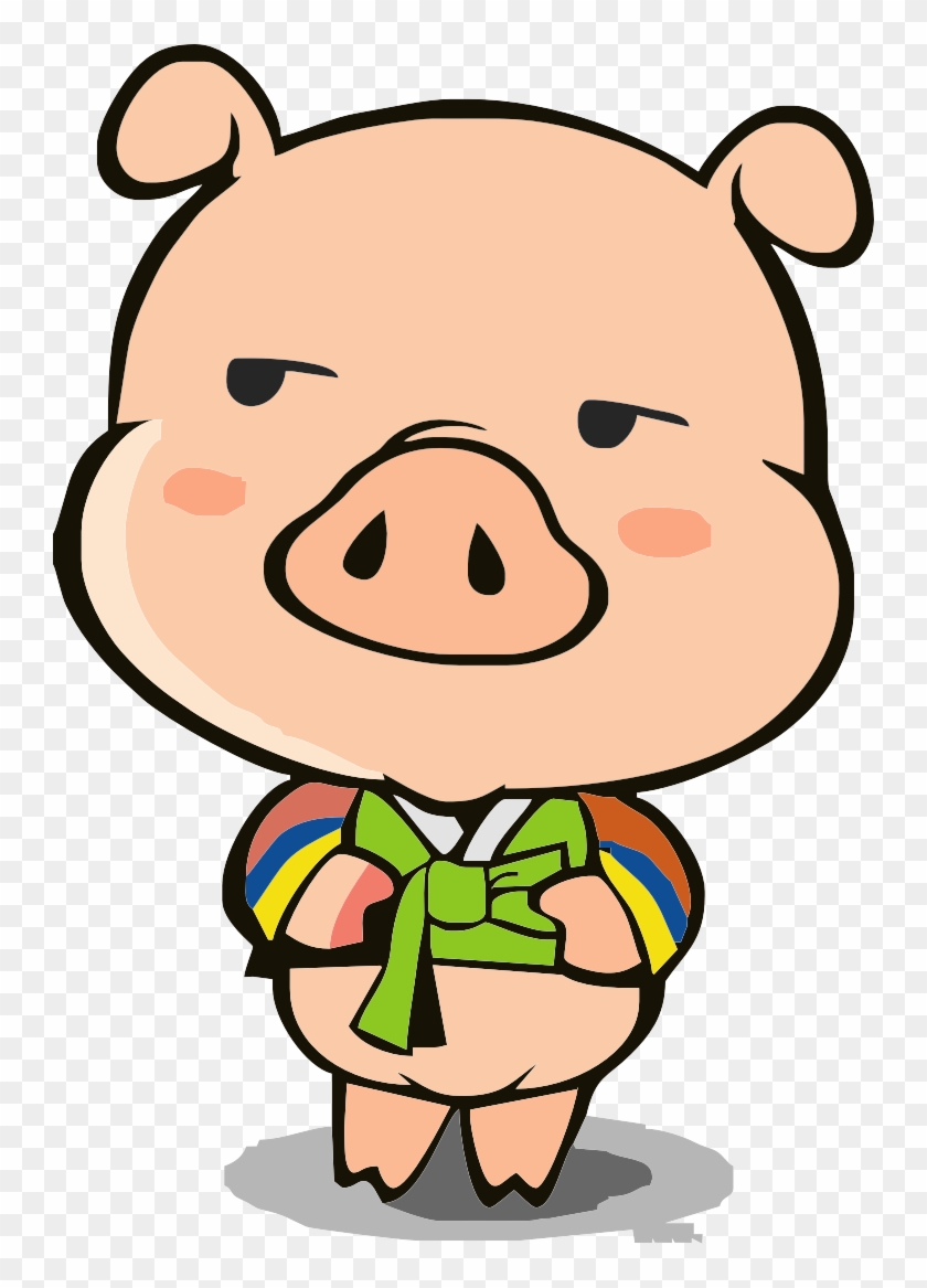 Domestic Pig Cartoon Illustration - Domestic Pig Cartoon Illustration #329700