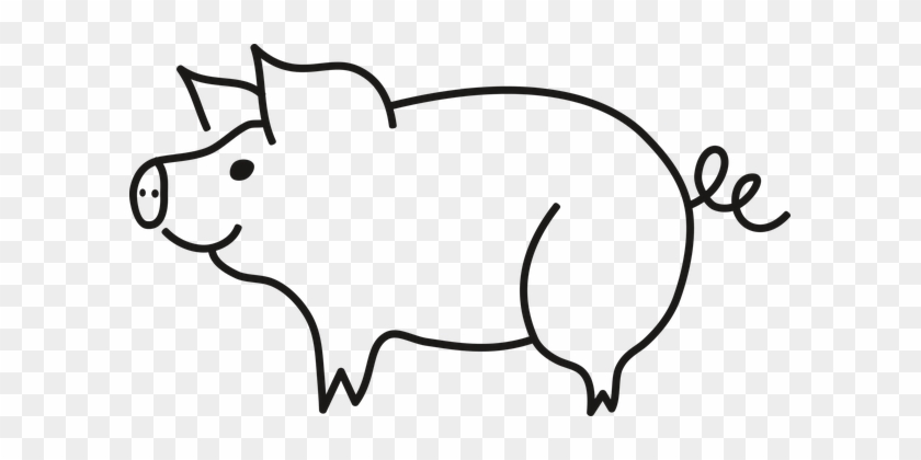 Pig, Piglet, No Background, Animal - Schwein Clipart Schwarz Weiß #329810