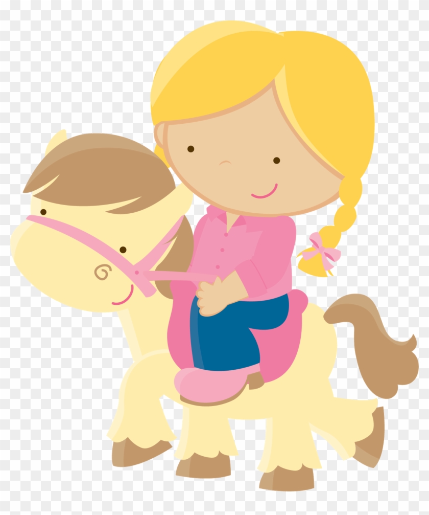 Cowboy And Pony In A Party Clipart - Drawing #329837