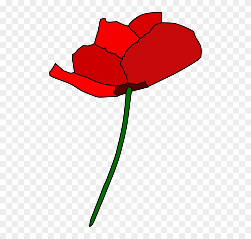 Single Rose Cliparts 11, Buy Clip Art - Cartoon Poppy Flower #329872