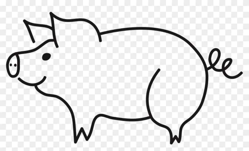 Big Image - Schwein Clipart Schwarz Weiß #329888