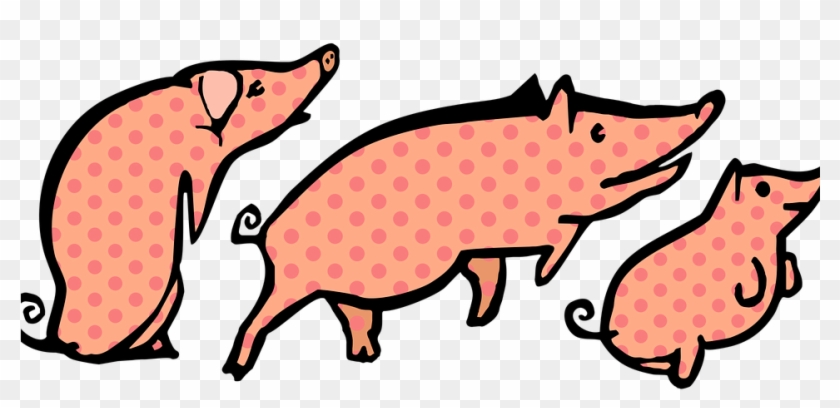 Pigs, Polka Dots, Animals, Swine - Cartoon #329899
