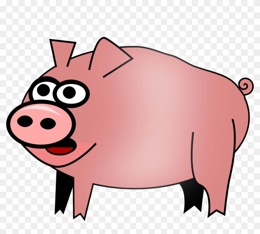 Domestic Pig Cartoon Clip Art - Domestic Pig Cartoon Clip Art #329991