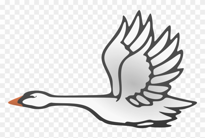Swan In Flight - Flying Stork Shower Curtain #330012