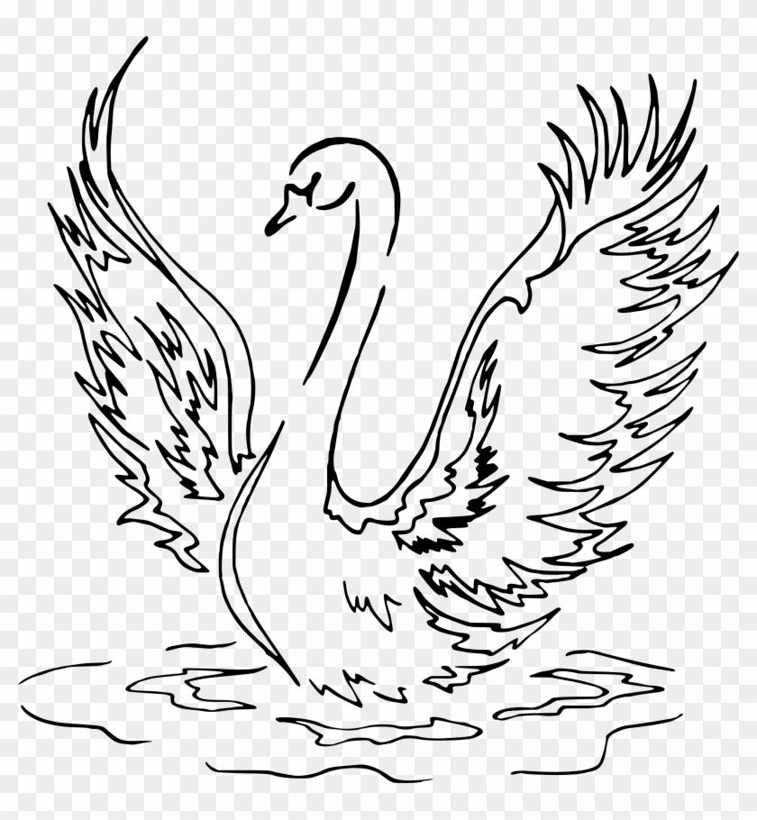 Swan Cliparts - Swan Line Drawing #330021